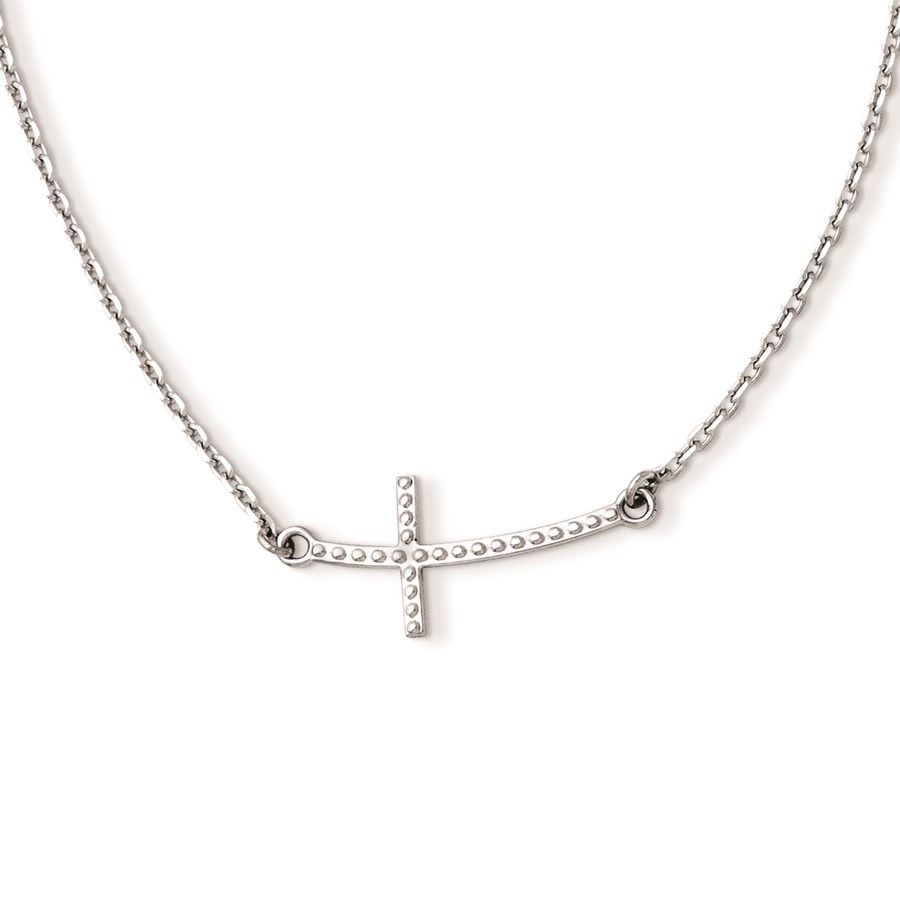 Curved sideways cross necklace Clearance