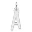 14K White Gold Slanted Block Letter A Initial Charm - 18 mm