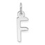 14K White Gold Slanted Block Letter F Initial Charm - 18.7 mm