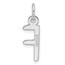 14K White Gold Slanted Block Letter F Initial Charm - 18.7 mm