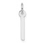 14K White Gold Slanted Block Letter I Initial Charm - 18.8 mm