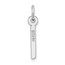 14K White Gold Slanted Block Letter I Initial Charm - 18.8 mm