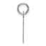 14K White Gold Slanted Block Letter V Initial Charm - 19 mm