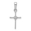 14K White Gold Small .01ct. Diamond Cross Pendant - 20 mm