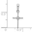 14K White Gold Small .01ct. Diamond Cross Pendant - 20 mm