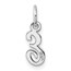 14K White Gold Small Script Letter E Initial Charm - 15.7 mm