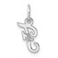 14K White Gold Small Script Letter F Initial Charm - 13.85 mm
