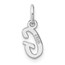 14K White Gold Small Script Letter G Initial Charm - 15 mm