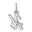 14K White Gold Small Script Letter H Initial Charm - 15 mm