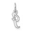 14K White Gold Small Script Letter I Initial Charm - 15.2 mm