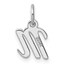 14K White Gold Small Script Letter M Initial Charm - 15 mm