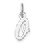 14K White Gold Small Script Letter O Initial Charm - 15 mm