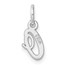 14K White Gold Small Script Letter O Initial Charm - 15 mm