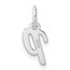 14K White Gold Small Script Letter P Initial Charm - 15.5 mm