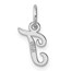 14K White Gold Small Script Letter T Initial Charm - 15 mm