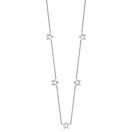 14K White Gold Star w/2in Extension Necklace - 16 in. 14K White Gold Star w/2in Extension Necklace - 16 in.