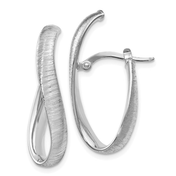 14K White Gold Textured Earrings - 28 mm 14K White Gold Textured Earrings - 28 mm