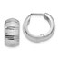 14k White Gold Textured & Polished Hinged Hoop Earrings