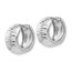 14k White Gold Textured & Polished Hinged Hoop Earrings
