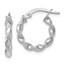 14K White Gold Twisted Hoop Earrings - 16 mm