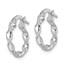 14K White Gold Twisted Hoop Earrings - 16 mm