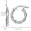 14K White Gold Twisted Hoop Earrings - 16 mm