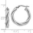 14K White Gold Twisted Triple Twist Hoop Earrings - 21 mm