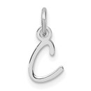14K White Gold Uppercase Letter C Initial Charm - 15 mm