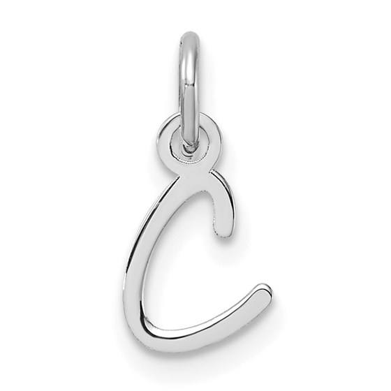 14K White Gold Uppercase Letter C Initial Charm - 15 mm 14K White Gold Uppercase Letter C Initial Charm - 15 mm