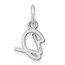 14K White Gold Uppercase Letter D Initial Charm - 15.6 mm