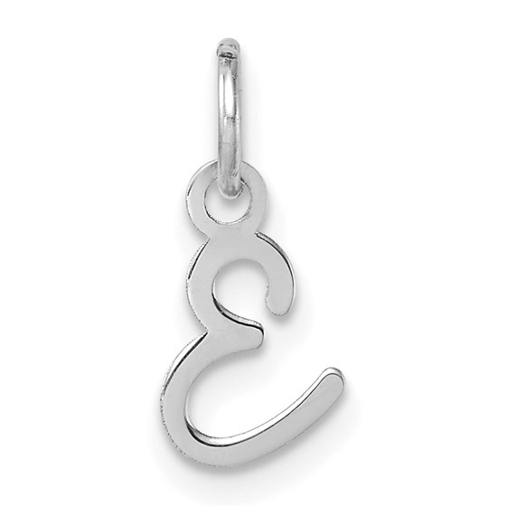 14K White Gold Uppercase Letter E Initial Charm - 15 mm 14K White Gold Uppercase Letter E Initial Charm - 15 mm