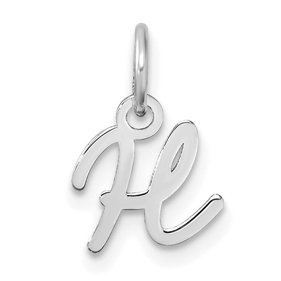 14K White Gold Uppercase Letter H Initial Charm - 14.55 mm 14K White Gold Uppercase Letter H Initial Charm - 14.55 mm