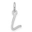 14K White Gold Uppercase Letter L Initial Charm - 15.6 mm