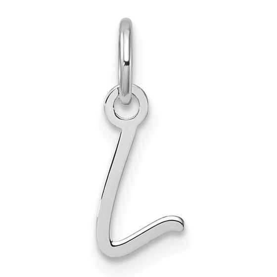 14K White Gold Uppercase Letter L Initial Charm - 15.6 mm 14K White Gold Uppercase Letter L Initial Charm - 15.6 mm