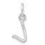 14K White Gold Uppercase Letter L Initial Charm - 15.6 mm