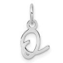14K White Gold Uppercase Letter O Initial Charm - 14.5 mm