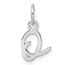 14K White Gold Uppercase Letter O Initial Charm - 14.5 mm