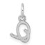 14K White Gold Uppercase Letter O Initial Charm - 14.5 mm