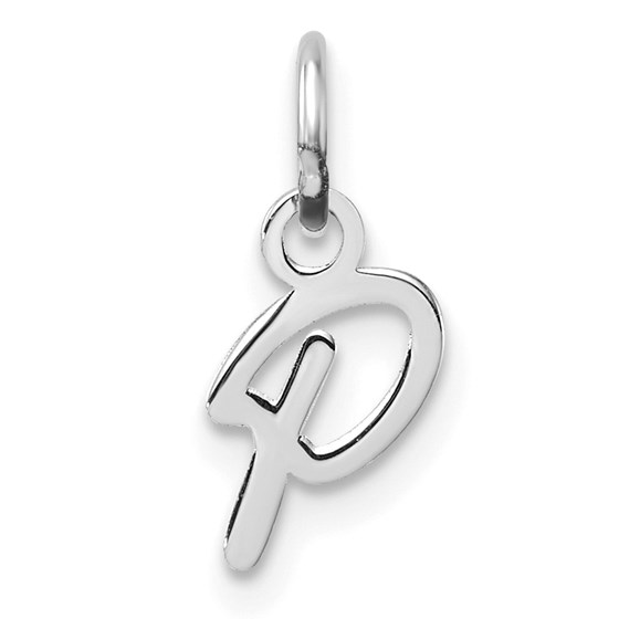14K White Gold Uppercase Letter P Initial Charm - 14 mm 14K White Gold Uppercase Letter P Initial Charm - 14 mm