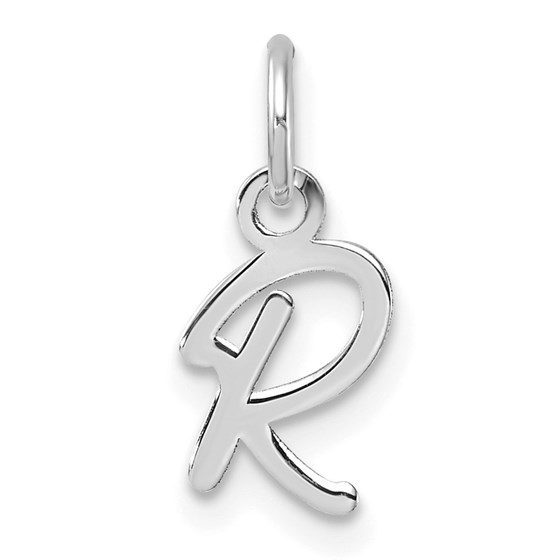 14K White Gold Uppercase Letter R Initial Charm - 15.6 mm 14K White Gold Uppercase Letter R Initial Charm - 15.6 mm