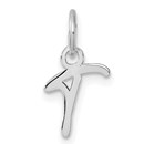 14K White Gold Uppercase Letter T Initial Charm - 15.2 mm