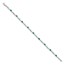14K White Gold w/ Diamond and Emerald Linked Bracelet - 7 in.