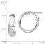 14k White Gold Wavy Omega Back Hoop Earrings - 5x19 mm