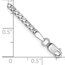 14K White Gold WG 2.5mm Semi-Solid Curb Link Chain - 8 in.