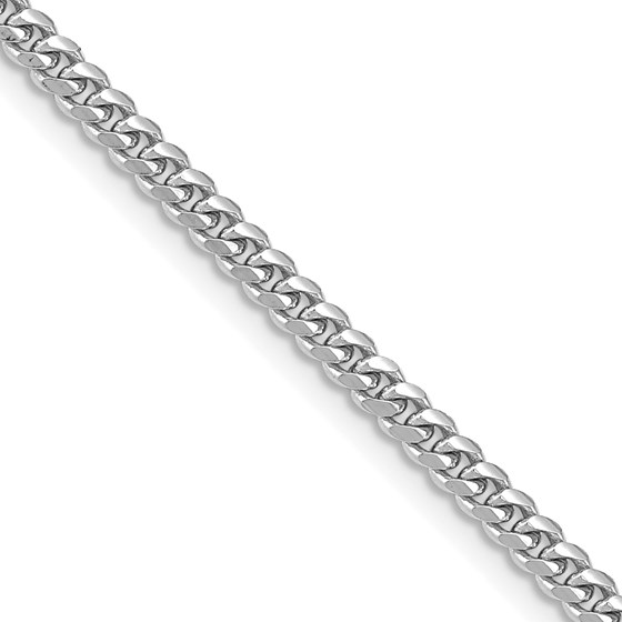 14K White Gold WG 3.5mm Solid Miami Cuban Chain - 26 in. 14K White Gold WG 3.5mm Solid Miami Cuban Chain - 26 in.