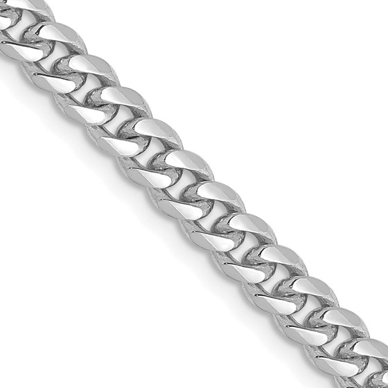 14K White Gold WG 4.25mm Solid Miami Cuban Chain - 20 in.