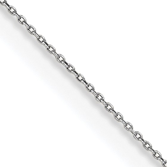 14K White Gold WG .75mm Cable Pendant Chain - 22 in.