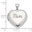 14K White Gold White Agate Mom 18mm Heart Locket - 24 mm