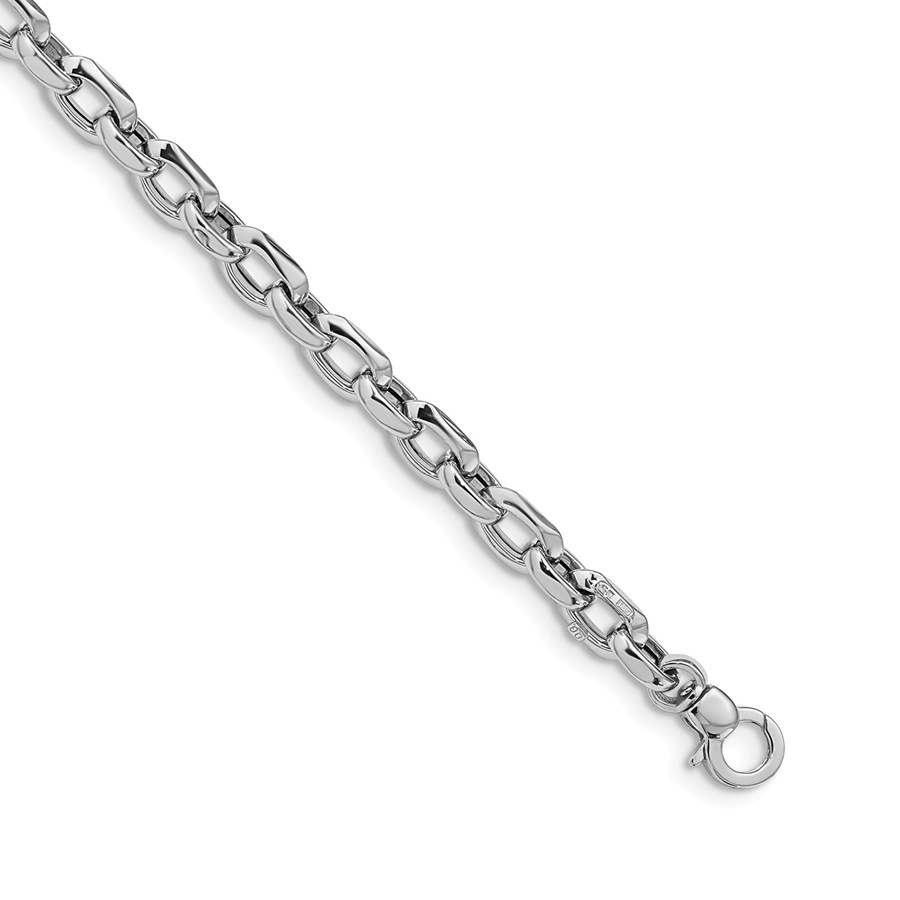 14K White Polished Fancy Link Bracelet - 7.5 in.
