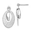 14K White Polished Scratch Finish Oval Post Earrings - 24 mm